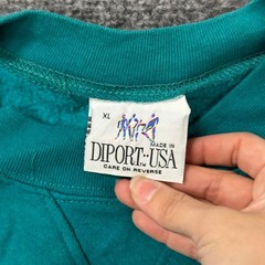 Diport-USA Sweatshirt Mens XL Teal Pink Purple Colorblock Bryce Resort Vintage