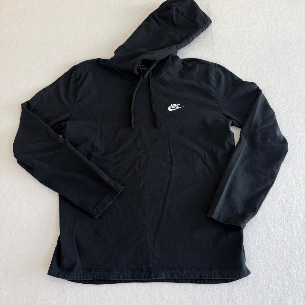 Nike Lightweight Jersey Hoodie Mens Large Black
