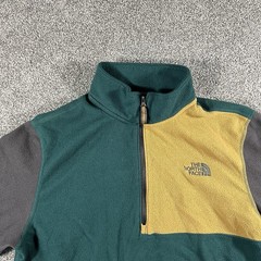 The North Face 1/4 Zip Fleece Pullover Green Gray Colorblock Men’s Medium