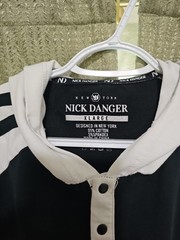 Nick Danger Men’s Black XL Hoodie Henley Pullover Black White Colorblock 3-snap