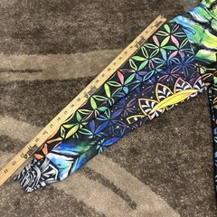 Electro Threads Full Body Suit Hoodie Pants Psychedelic Peace Duality Size LARGE