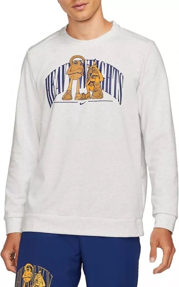Nike Sweatshirt Mens Medium Gray Heavy Weights Dri-FIT Fleece Pullover Crewneck