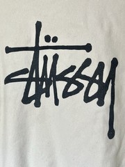 Stussy Sweatshirt Men’s Small Beige Basic Crew 90s Logo Crewneck Streetwear