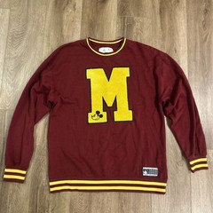 Disney Mickey Mouse Varsity Chenille Letter M Crewneck Pullover Sweatshirt Sz M
