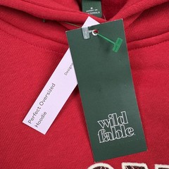 Wild Fable Hoodie adult S Red Pullover Oversized Hooded Pockets Embroidered Logo