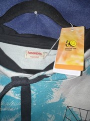 Havaianas x Smiley Blue/White Tie-Dye Pullover Hoodie Pockets GG/XL