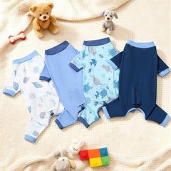 4 Pack Dog Pajamas Pet Costumes Dog Jammies Bodysuits Sweatshirt Adjustable Brea