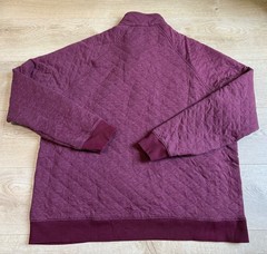 EUC Mens UNTUCKit Garrison quilted pullover tawny port maroon snap button sz XXL