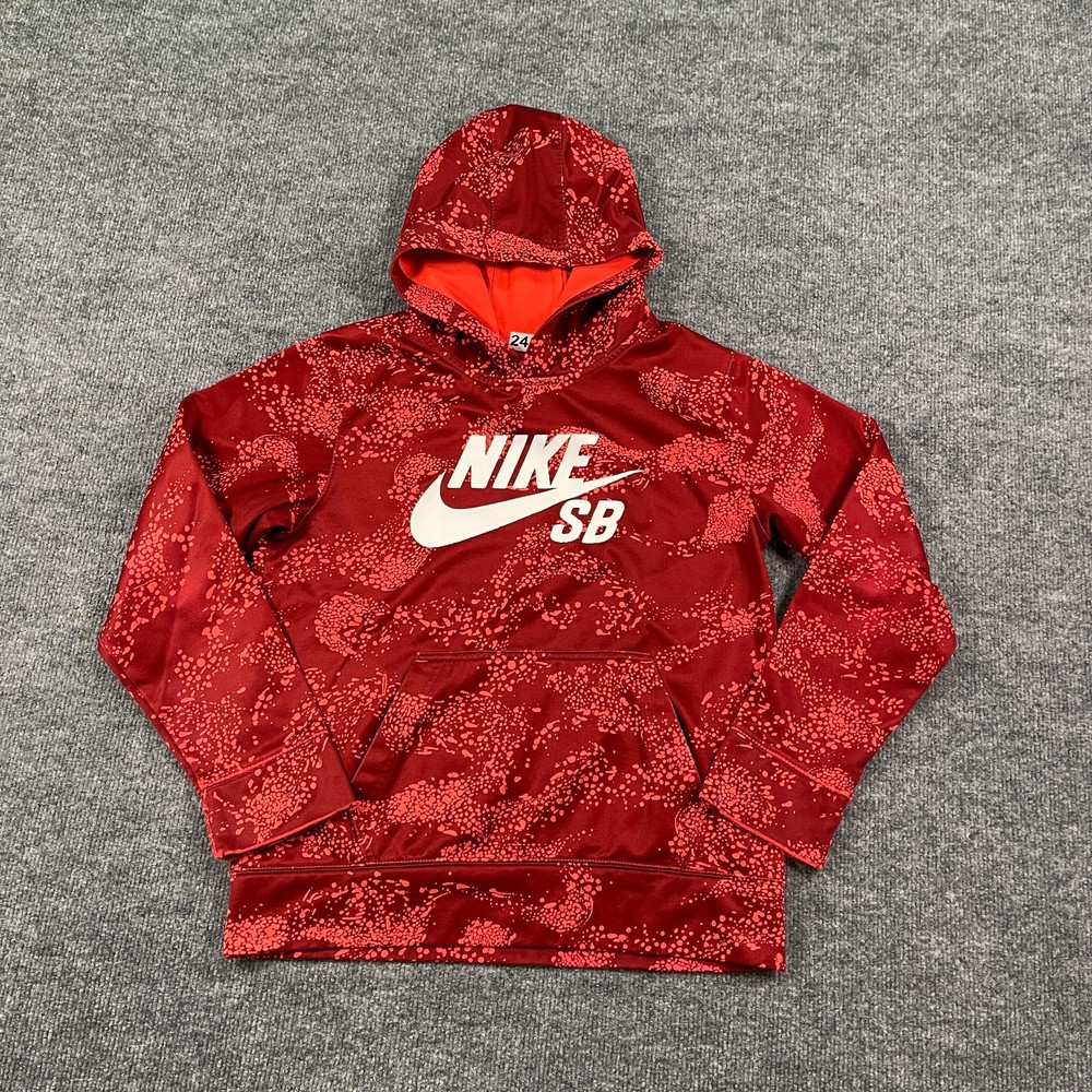 Nike SB ThermaFit Skate Pullover Hoodie Teens XL19x22 Red Flight Air Max