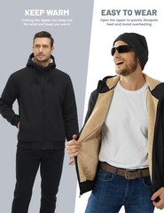 Men’s Winter Thermal Sweatshirts Full-Zip Up Sherpa Fleece Lined Hoodie Jacket