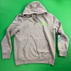 Hurley Aloha Fleece-lined Hoodie Mens L Tan Volcano Sleeve Logo Skate Surf EUC