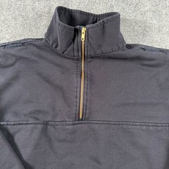 Game Workwear Job Shirt Mens Large Navy Blue Quarter Zip EMT Fire Pullover