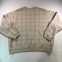 Field Gear Mens XL Crewneck Sweatshirt Tan Windowpane Grid Cotton Blend Pullover