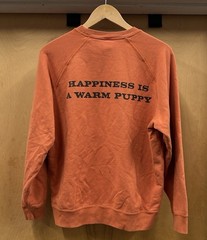 PEANUTS Lucy Snoopy Size Small UNIQLO Sweatshirt Happiness is a Warm Puppy