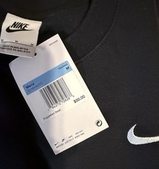 Nike Men Club Fleece Crewneck Sweatshirt Pullover Black CJ1614-010 Size Medium