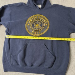 Vintage US Navy Hoodie Mens XL Blue Sweatshirt United States Logo Graphic