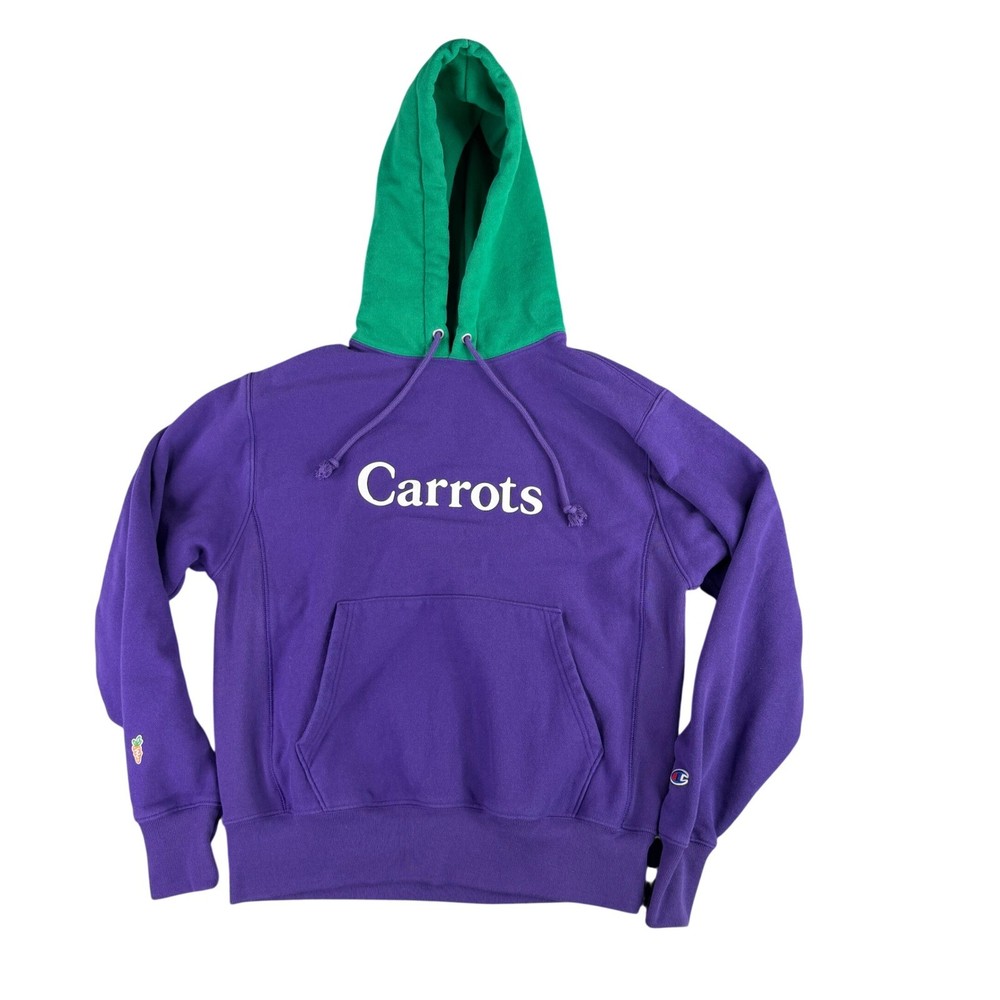 Champion Carrots Hoodie Mens Medium Purple Green Reverse Weave Anwar Streetwear