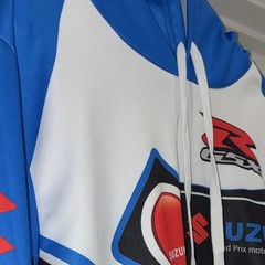 Suzuki GSX-R Men’s L Blue/White/Black Graphic Print Fleece Pullover Hoodie