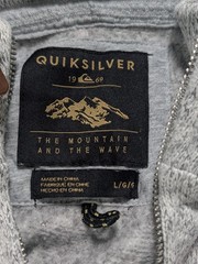 Quicksilver Keller Zip Hoodie Large Marled Gray