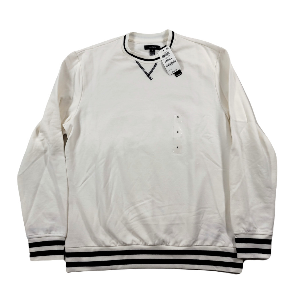 Alfani Fleece Sweatshirt Mens Small Egret White $50