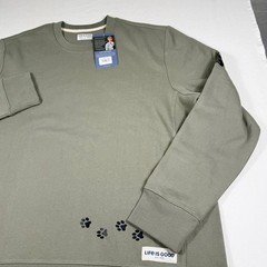 Life is Good Sweatshirt XL Sage Green Simply True Walking Paws Crewneck NEW