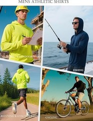 5 Pack Men’S Lightweight Pullover Hooded Tees – Long Sleeve Sweatshirts for Gym,