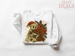 Ghost Santa Christmas Sweatshirt Retro Holiday Apparel Top