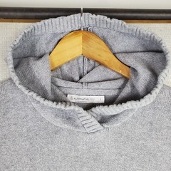ALTERNATIVE Size Large Mens Knit Cotton+Cashmere Hooded Sweatshirt Hoodie Gray