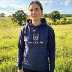 Hoof & Woof Hoodie Unisex Soft Cotton Jumper Hoody Pull Over Blue Size L