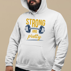 Strong And Pretty Gym Hoodie Weight Training Fitness Workout Lovers Gift