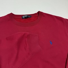 VTG 90s Polo Ralph Lauren Essential Pullover Crewneck Sweatshirt Deep Red Medium