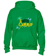 HELLO SUMMER HOODY HOODIE HOLIDAY BEACH CASUAL CLOTHING TOP COOL SLOGAN FUNNY