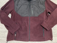 Champion Authentic Sweater Adult Large Burgundy Zip Jacket Sweatshirt Mens