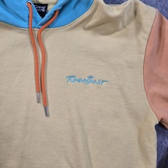 TommyInnit Hoodie Sweatshirt Teens Medium Multicolor Fleece Pullover Colorblock