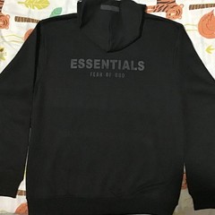 Fear of God Essentials Hoodie Fleece 350 Gsm, Pullover Men’s Black Size Small