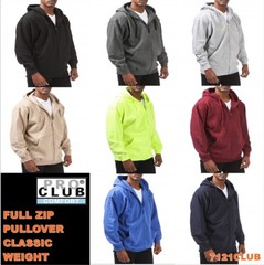PRO CLUB MEN’S HOODIE FULL ZIP UP PULLOVER COMFORT HOODED SWEATSHIRTS S – 3XL