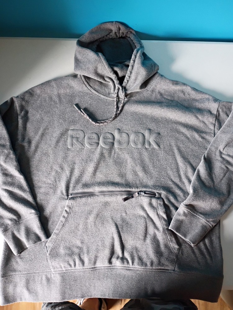 Reebok Women’s/Teens Soft Gravity Hoodie Gray Adult XL, Drawstring, Zip Pocket