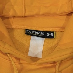 Under Armour Team Fleece Pullover Hoodie Gold Yellow Black Logo Mens 3XL 1237619