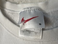 Vintage 1990s 90s Nike Swoosh Basic Blank Cropped Baseball Sleeve Sweatshirt S M