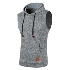 Mens Sleeveless Hoodies Fashion Casual Hooded Sweatshirt Men Bodybuilding.