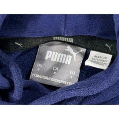 Puma Colorblock Hoodie Navy Blue Red White Logo Sweatshirt Size Mens Small
