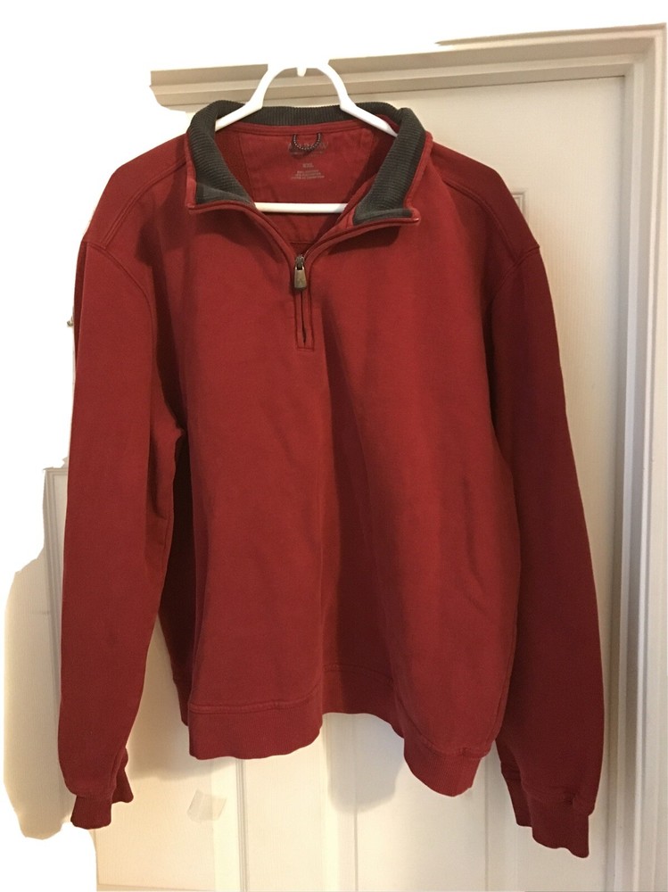 Men’s Deep Red Arrow 1/4 Zip Sweatshirt Size XXL