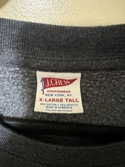 J. Crew Heritage Heavyweight Crewneck Kangaroo Pocket Fleece Sweatshirt Men XLT