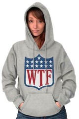 Funny Football Sports Fan Humor WTF Joke Hoodie Hooded Sweatshirt Men Women