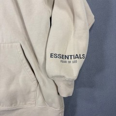 Essentials Hoodie Mens S Beige Good Fear of God Logo Pullover Streetwear Tan