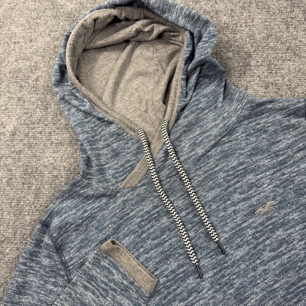 Hollister Hoodie Small Blue Marl Space Dye Lightweight Pullover Men’s
