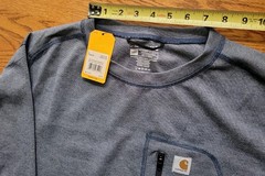 Carhartt Men’s Force Heavyweight Heathered Knit Base Layer Crewneck Pocket Top L