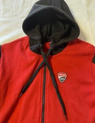 DUCATI CORSE Mens M Hoodie Full Zip Front Track Jacket, Sweat Jacket Red & Black
