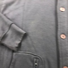 Sapphire Lounge Sweatshirt Mens 2XL Gray Button Front Hoodie Pockets Epaulette *