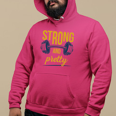 Strong And Pretty Gym Hoodie Weight Training Fitness Workout Lovers Gift